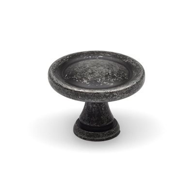 31mm Antique Zinc Cabinet Knob Kitchen Cupboard Door Drawer Pull Rustic Round Furniture Replacement Upcycle