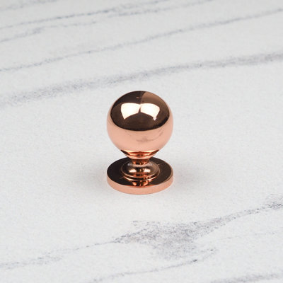 31mm Copper Cabinet Knob Rose Gold Kitchen Cupboard Door Drawer Pull Handle Bathroom Bedroom Furniture Replacement Upcycle