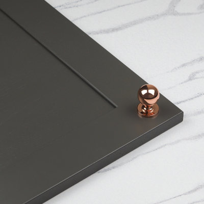 31mm Copper Cabinet Knob Rose Gold Kitchen Cupboard Door Drawer Pull Handle Bathroom Bedroom Furniture Replacement Upcycle