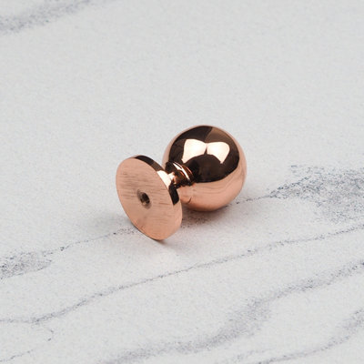 31mm Copper Cabinet Knob Rose Gold Kitchen Cupboard Door Drawer Pull Handle Bathroom Bedroom Furniture Replacement Upcycle