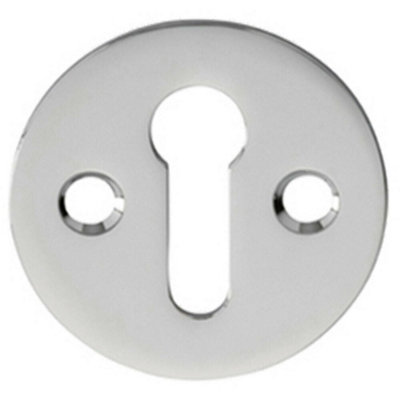 31mm Keyhole Profile Round Escutcheon 18mm Fixing Centres Polished Chrome