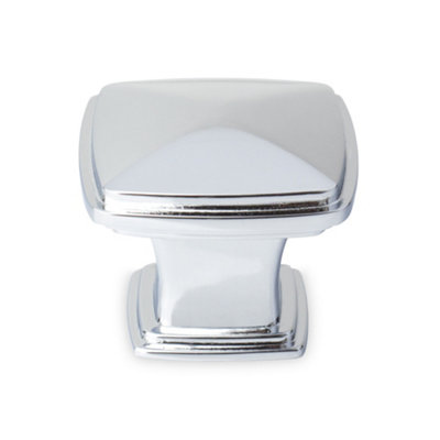 31mm Polished Chrome Square Cabinet Knob Kitchen Cupboard Door Drawer Pull Wardrobe Furniture Replacement Upcycle