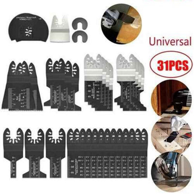 31PCS OSCILLATING MULTI-TOOL BLADES SET, WOOD, PLASTIC, ALUMINUM CUTTING