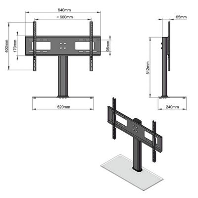 32-55" TV Free standing column stand - 7