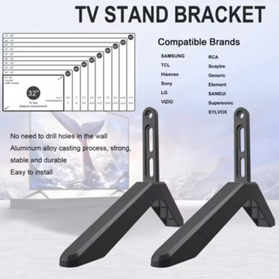 32 -65 Universal Table Top TV Stand Mount Legs TV Base Pedestal Mount ...