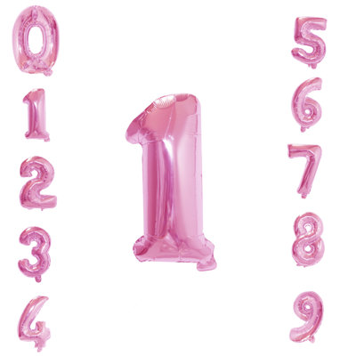 32 Inch Self-Inflating Foil Balloons 1 Number Balloons for Birthdays ...