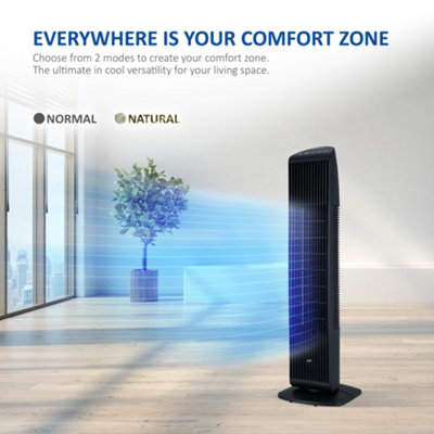 32 Inch Tower Fan with Remote Control 7-hour Timer - Black