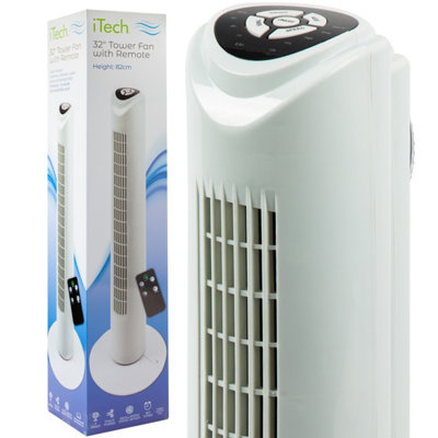 32 Inch White Tower Fan Floor Standing With Remote Control