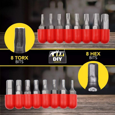 32 Piece Electric Drill Bit Set Screwdriver Phillips Flat Torx Hex and Rod