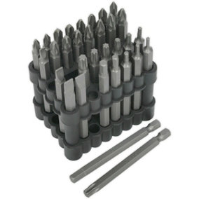 32 Piece Power Tool Bit Set - 75mm Extra-Long Bits - Chrome Vanadium Steel