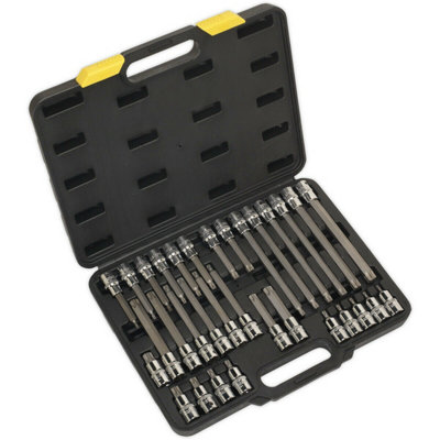 32-Piece TRX Star Socket Bit Set with 1/2 Inch Drive - T20 to T70
