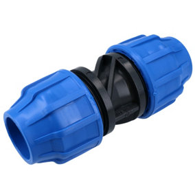 32 x 32mm MDPE Straight Pipe Compression Fitting Coupling Connector PN16