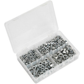 320 Piece Steel Nut Assortment - 1/4" to 1/2" UNF - Partitioned Storage Box