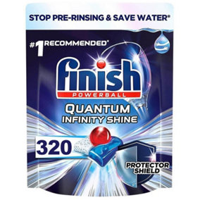 320 x Finish Quantum Infinity Shine Dishwasher Clean Shield Protector Tablets