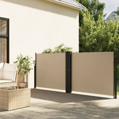 Berkfield Retractable Side Awning 140X1200 Cm Beige