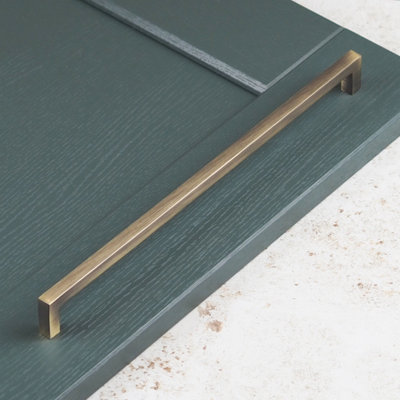 320mm Antique Brass Cabinet Handle Square Gold Kitchen Cupboard Door ...