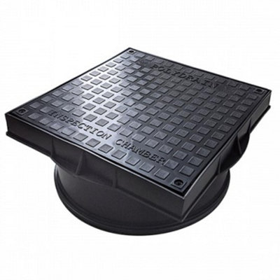 320mm Black Square & Frame Manhole Drain Cover ug54