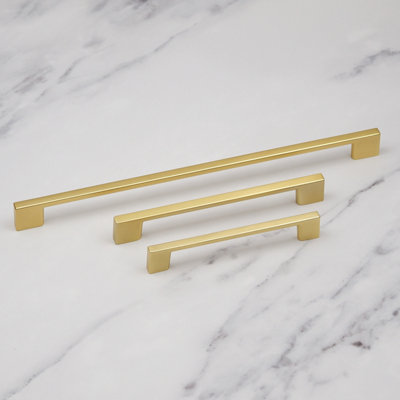 320mm Brushed Brass Cabinet Handle Gold Square Kitchen Cupboard Bar Pull Drawer Door Wardrobe