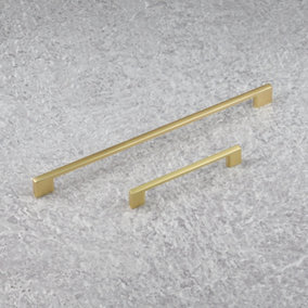 320mm Brushed Brass Square D Handle