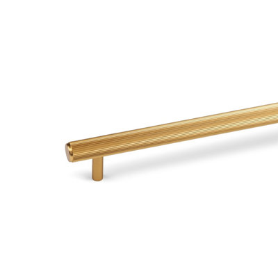 320mm Gold Brass Cabinet Pull Textured Grooved Kitchen Cupboard Door Drawer Pull Bathroom Bedroom Wardrobe Furniture Replacement