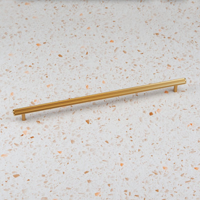 320mm Gold Brass Cabinet Pull Textured Grooved Kitchen Cupboard Door Drawer Pull Bathroom Bedroom Wardrobe Furniture Replacement