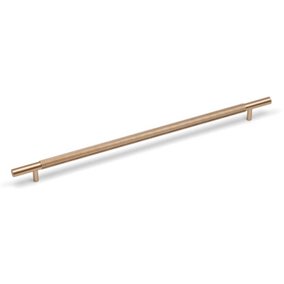 320mm Gold Brass Knurled Cabinet Handle Textured Cupboard Door Drawer T-Bar Pull Wardrobe Furniture Replacement Upcycle