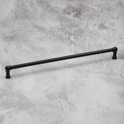 320mm Matt Black Cabinet Handle Kitchen Drawer Cupboard Industrial Pipe Pull