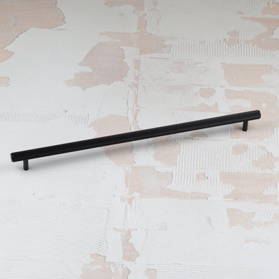 320mm Matt Black Cabinet Pull Textured Grooved Kitchen Cupboard Door Drawer Pull Bathroom Bedroom Wardrobe Furniture Replacement