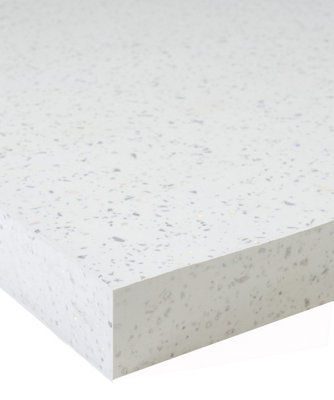 B&Q - White Sparkle  Square Edge Worktop 3000 X 600 X 40mm
