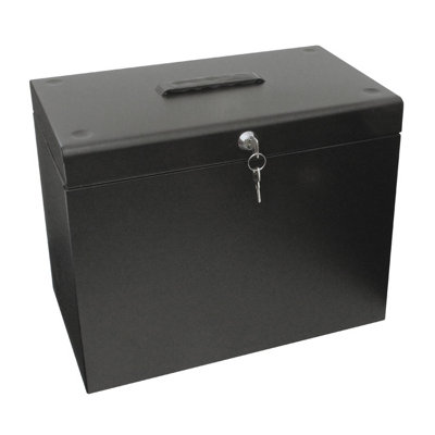B&Q -  Cathedral Products A4 Steel File Box With Starter Pack Of 5 Suspension FilesBlack