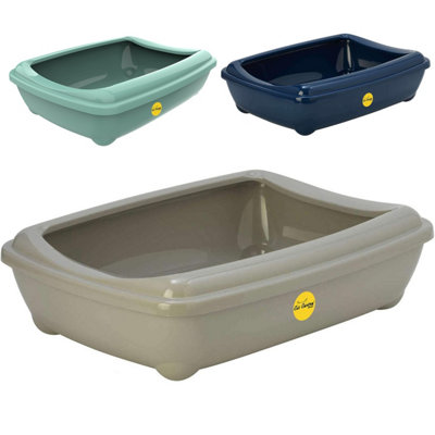 Cat Centre.direct Cat Centre Jumbo Oval Pet Litter Tray With Rim Grey