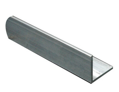Naturel Aluminium Equal L-Shaped Angle Profile(L)1M (W)20mm (D)20mm (T)1.5mm from B&Q