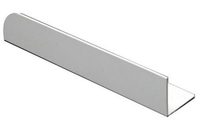 White Polyvinyl Chloride (Pvc) Equal L-Shaped Angle Profile(L)1M (W)10mm (D)10mm (T)1mm from B&Q