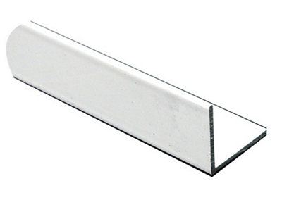 White Painted Aluminium Equal L-Shaped Angle Profile(L)1M (W)20mm (D)20mm (T)1.5mm from B&Q