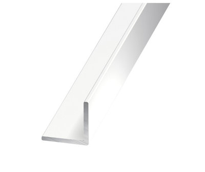 Cqfd White Painted Aluminium Equal L-Shaped Angle Profile(L)2M (W)20mm (D)20mm (T)1.5mm from B&Q