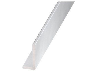 Cqfd Silver Effect Anodised Aluminium Unequal L-Shaped Angle Profile(L)1M (W)20mm (D)15mm (T)1.5mm from B&Q