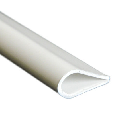 White Polyvinyl Chloride (Pvc) Angle Profile(L)1M (W)15mm (T)1mm from B&Q
