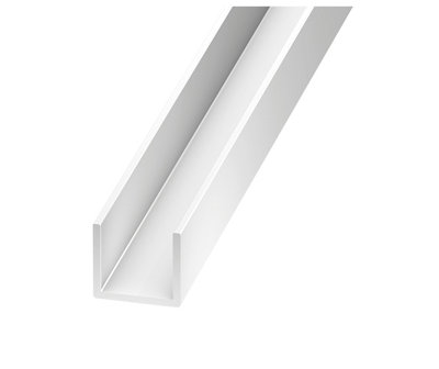 Cqfd White Polyvinyl Chloride (Pvc) Equal U-Shaped Channel(L)2.5M (W)10mm (D)18mm (T)1mm from B&Q