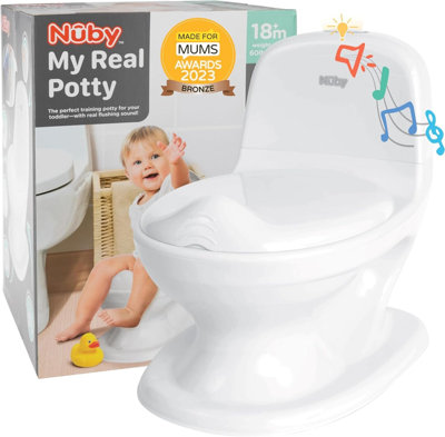Nuby Toddler Potty Training Toilet Realistic Flush Sound Anti Slip Easy Clean from B&Q