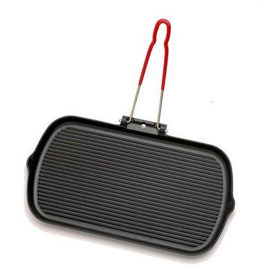 Chasseur Invicta Rectangular Griddle Pan Cast Iron Black from B&Q