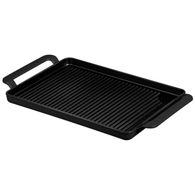 Chasseur Cast Iron Matt Black Rectangular Grillpan With Twin Handles from B&Q