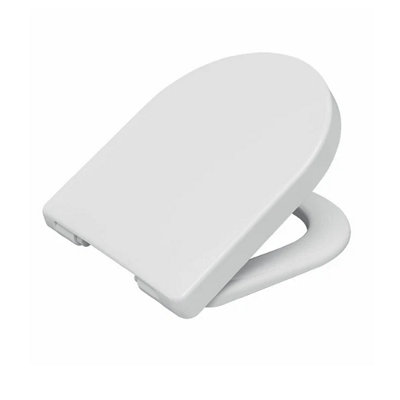 Siamp Principauté Duroplast Toilet Seat White Wrapover D-Shape from B&Q