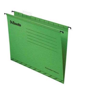 Esselte 90337 Classic Reinforced Suspension FileFoolscapTabs IncludedGreenPack Of 25 from B&Q