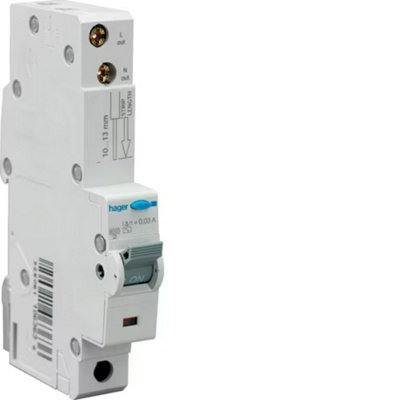 Hager Rcbo 1P 10Ka C-10A 30Ma Type A 1MC Type1 from B&Q