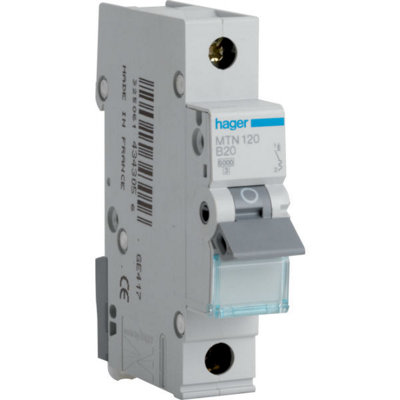 Hager Mtn120 Miniature Circuit Breaker Mcb Type B20 Amp from B&Q
