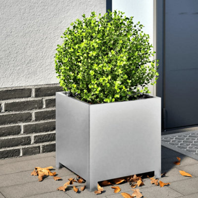 B&Q -  Garden Planter 40X40X40 Cm Galvanised Steel