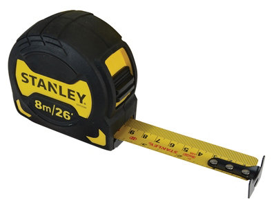 Stanley Stht0-33569 Grip Pocket Tape 8M/26Ft (Width 28Mm) Sta033569 Black/Red/Yellow