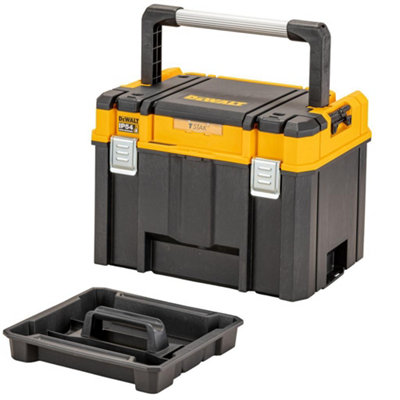 Dewalt Dwst83343-1 Deep Tstak 2.0 Organiser Storage Box + Tote Tray Long Handle from B&Q