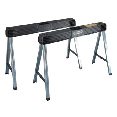 Stanley Folding Saw Horse Pair Twin Pack Max Load 340Kg 1-97-475 Sta197475 from B&Q