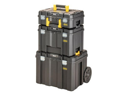 B&Q -  Tools Fatmax Pro-Stack 3-Module Mobile Storage Tower With Shallow BoxOrganiser Deep Box And Mobile Box